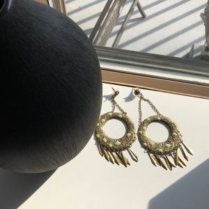 Antique gold hoop earrings